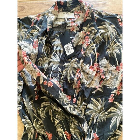 One Teaspoon Palm Floral Tropical Relaxed Boho Vacation Summer Women Romper XS - Picture 9 of 10